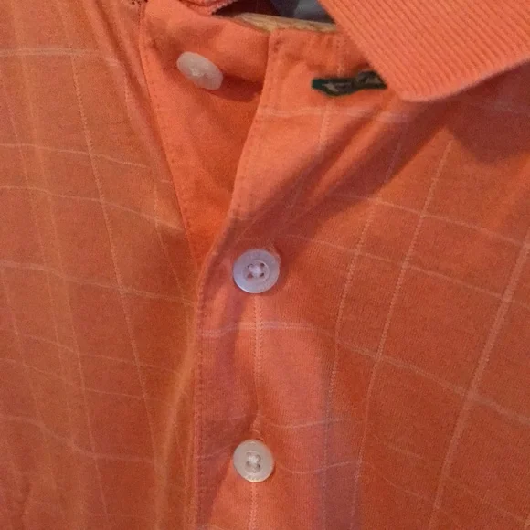 Orange and White Checked Tommy Hilfiger Golf Polo Size Large - Picture 5 of 8